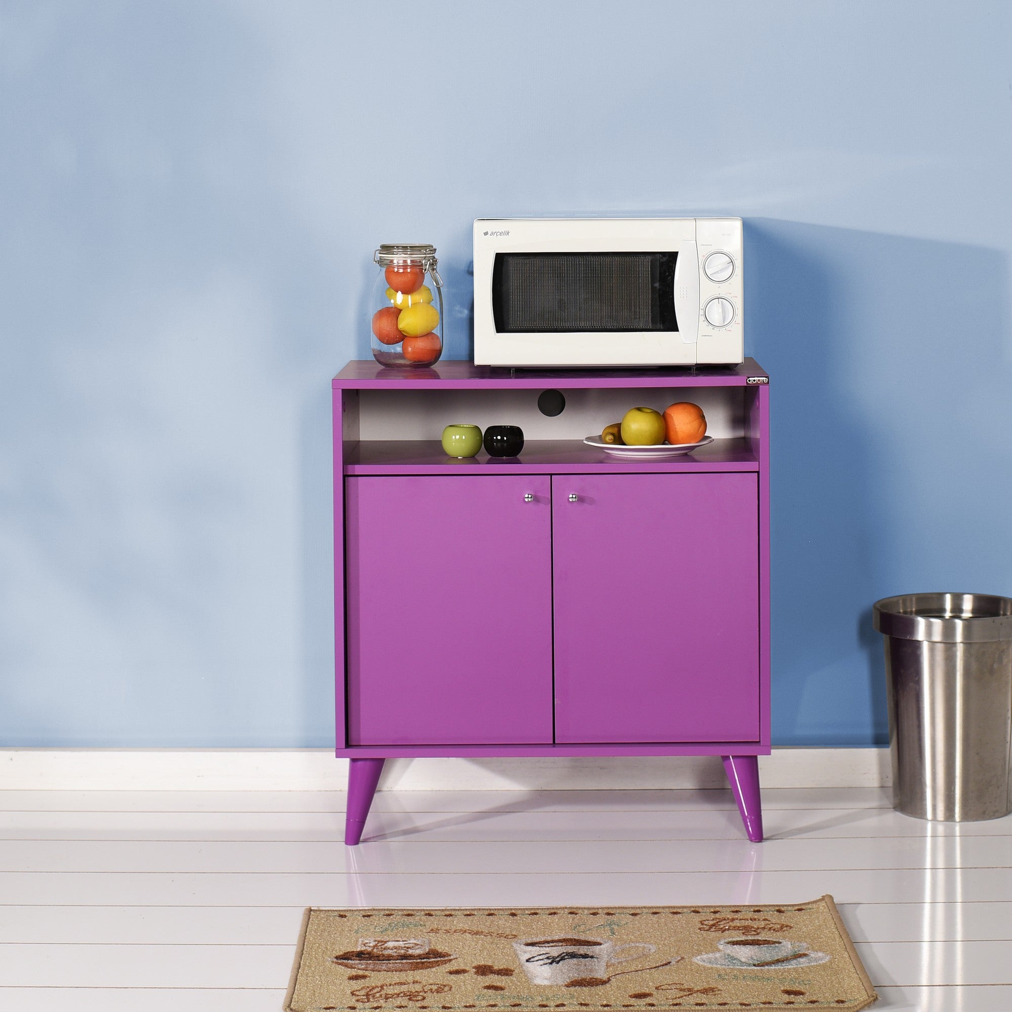 Armário multifunções – 73 cm x 79 cm x 42 cm – Roxo – Painel de partículas revestido a melamina