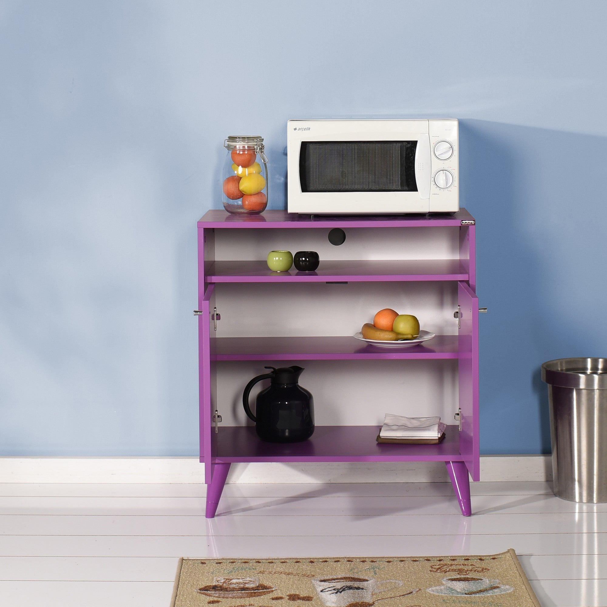 Armário multifunções – 73 cm x 79 cm x 42 cm – Roxo – Painel de partículas revestido a melamina