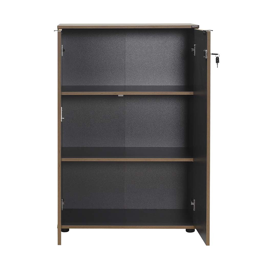 Estante de livros – 72 cm x 109 cm x 34 cm – Antracite – Painel de partículas revestido a melamina