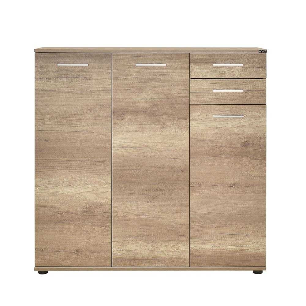 Sapateira Elegante Nogueira Clara 108cm - 2 Gavetas e Múltiplas Prateleiras com Fixação à Parede