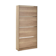 Sapateira de Parede em Nogueira Clara com Múltiplas Prateleiras - 157cm de Altura, Revestimento Melamínico Resistente