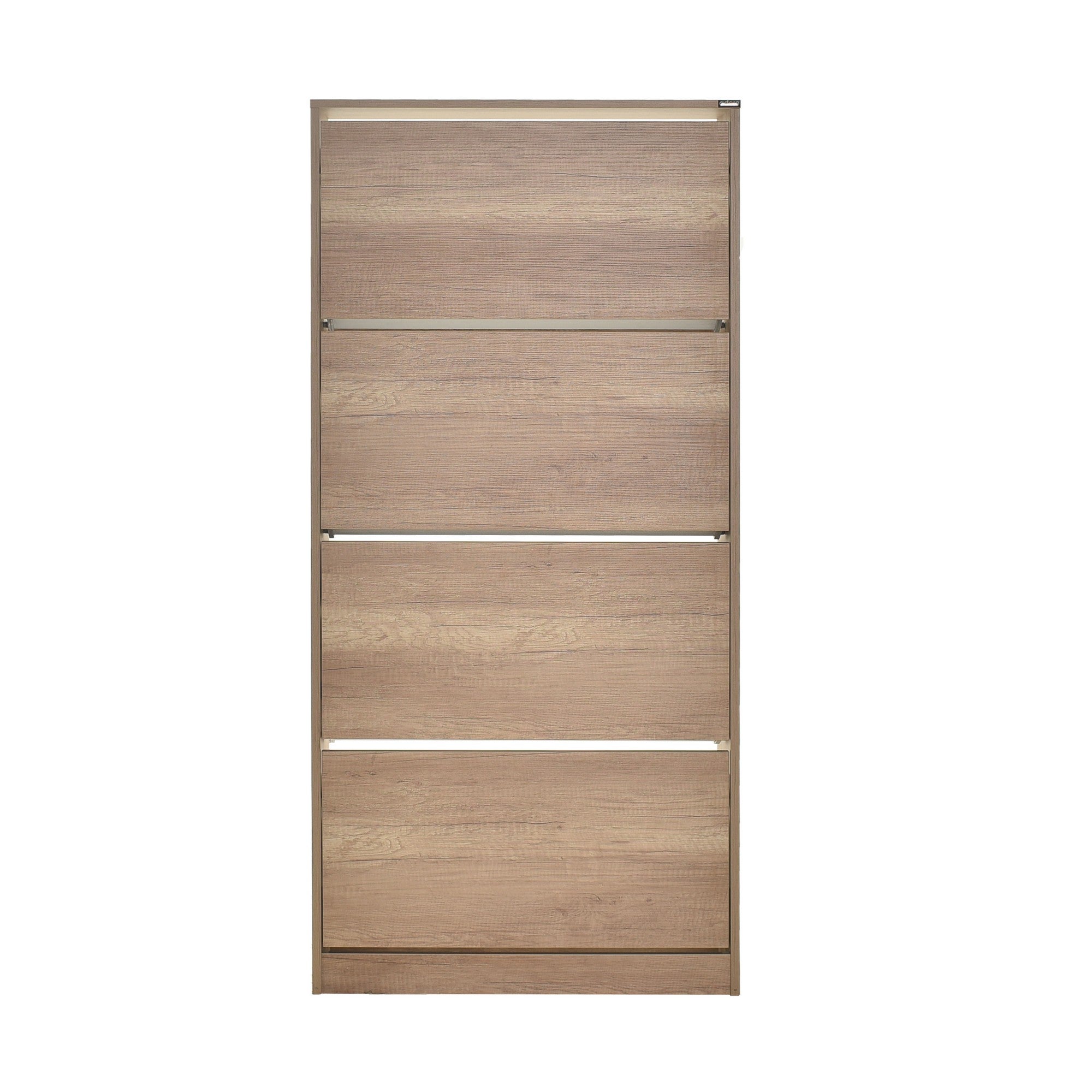 Sapateira de Parede em Nogueira Clara com Múltiplas Prateleiras - 157cm de Altura, Revestimento Melamínico Resistente