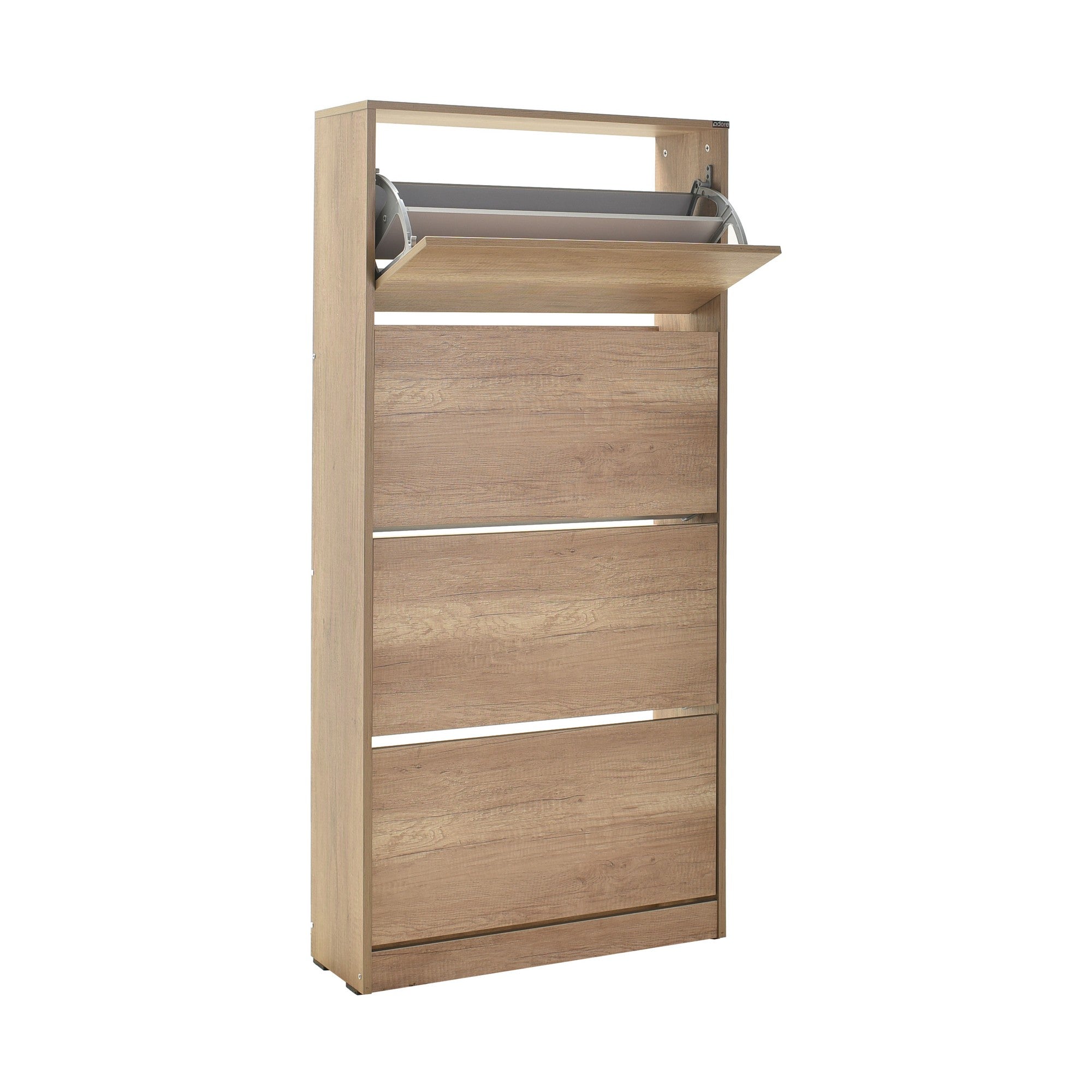 Sapateira de Parede em Nogueira Clara com Múltiplas Prateleiras - 157cm de Altura, Revestimento Melamínico Resistente