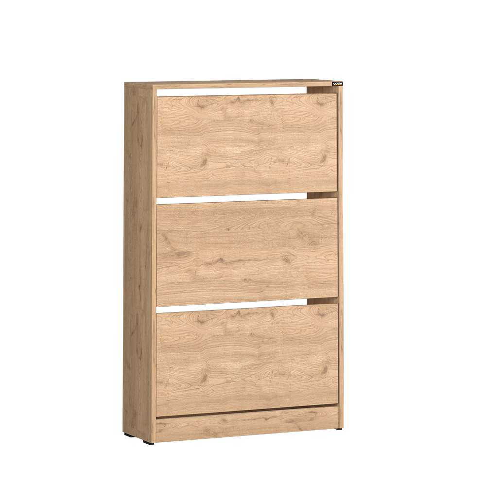 Sapateira de Carvalho com Fixação à Parede - 73cm de Largura, Revestimento Melamínico Resistente