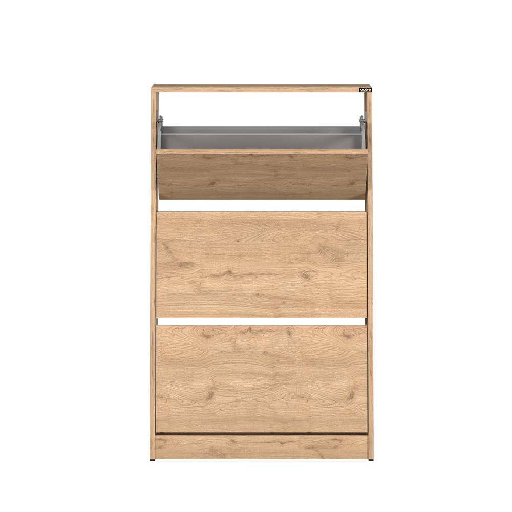 Sapateira de Carvalho com Fixação à Parede - 73cm de Largura, Revestimento Melamínico Resistente