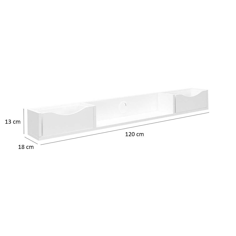 Prateleira de Parede Branca 120cm - Armazenamento Extra com Revestimento Melamínico