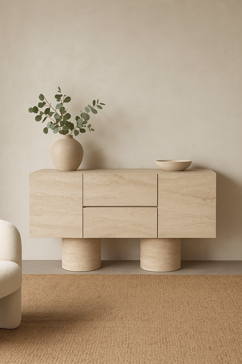 Aparador – 150cm x 87cm x 42cm – Travertino – MDF
