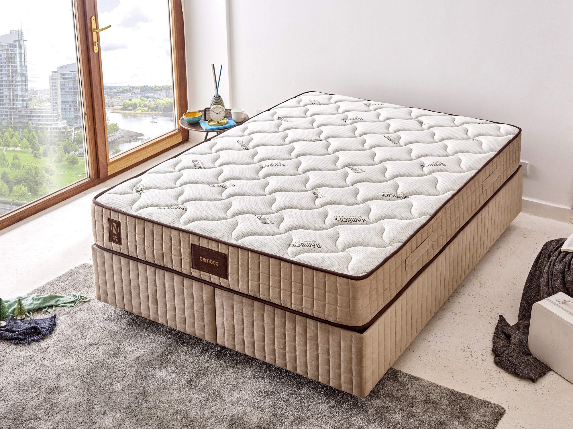 Colchão Comfort Series, Dupla Face, 160x200 cm | Espuma Hypersoft e Sistema de Molas Multi Niron | Firmeza Média, Tecido de Malha de Bambu, Conceito de Hotel