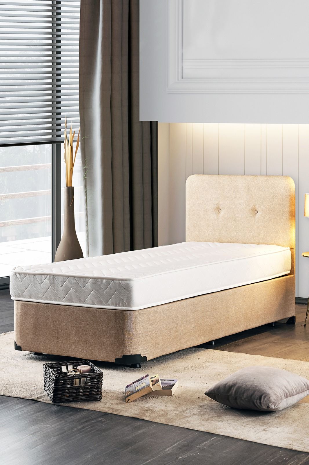 Colchão Ultra Firme para Bebês e Crianças, 90 x 200 cm, Dupla Face, Tecido Jacquard de Malha, Sistema Especial de Molas Multi Niron, 19 cm de Altura, Conforto de Hotel