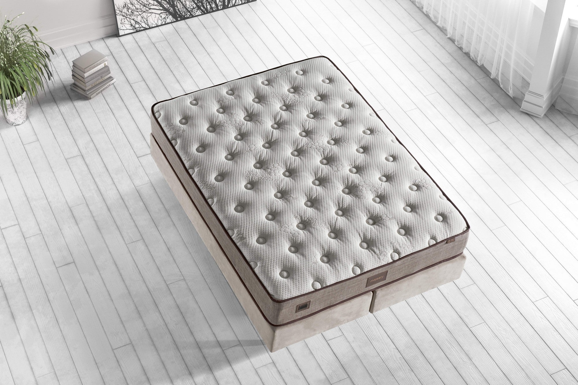 Colchão de luxo estilo hotel, macio, dupla face, 90 x 190 cm, espuma hipermacia, capa de malha de algodão, elegante branco, bege e marrom | Perfeito para conforto e estilo