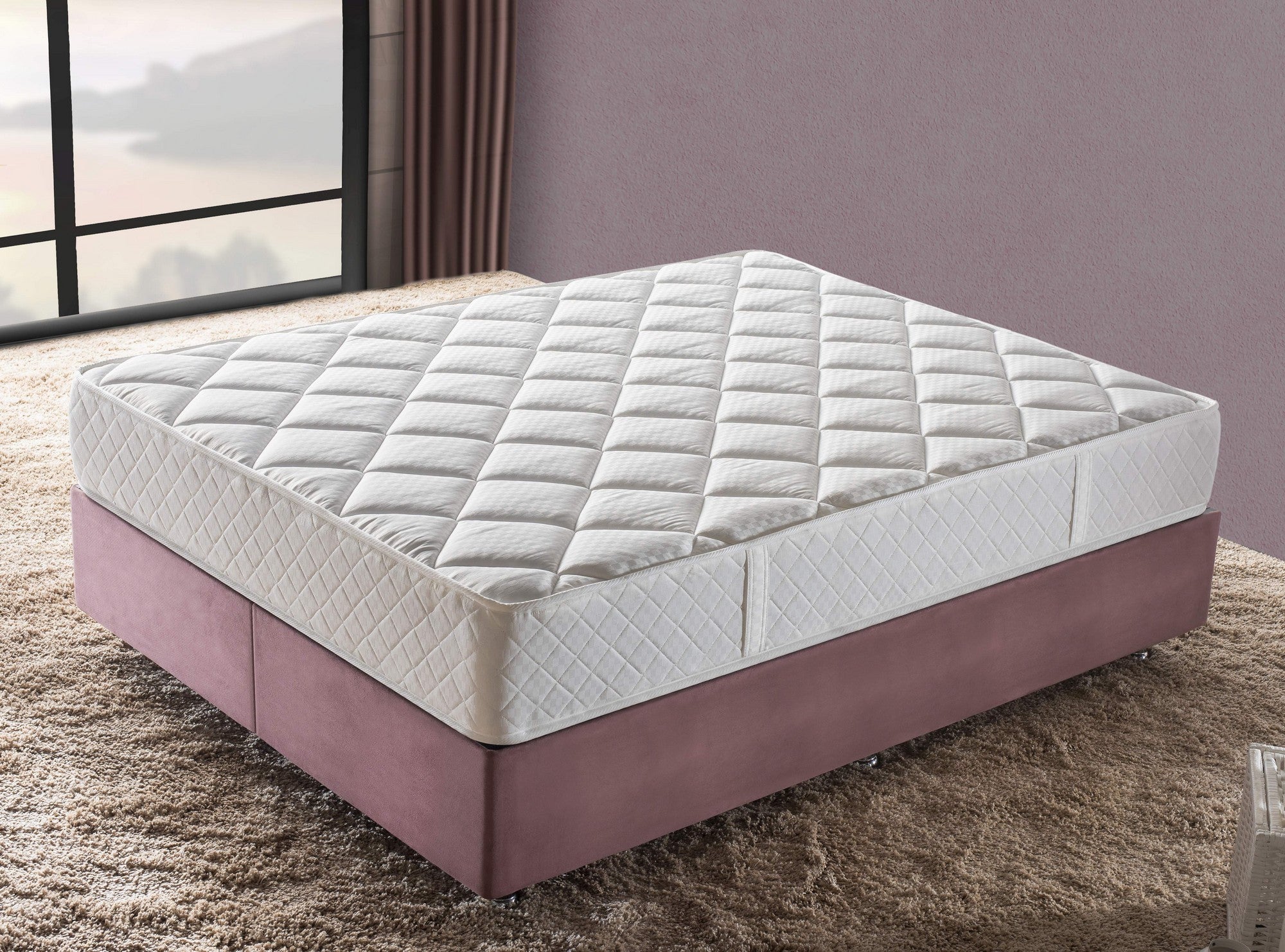 Colchão de luxo dupla face, 140 x 190 cm, espuma hipermacia, sistema de molas múltiplas, capa de malha branca | Perfeito para o estilo tradicional americano e hoteleiro