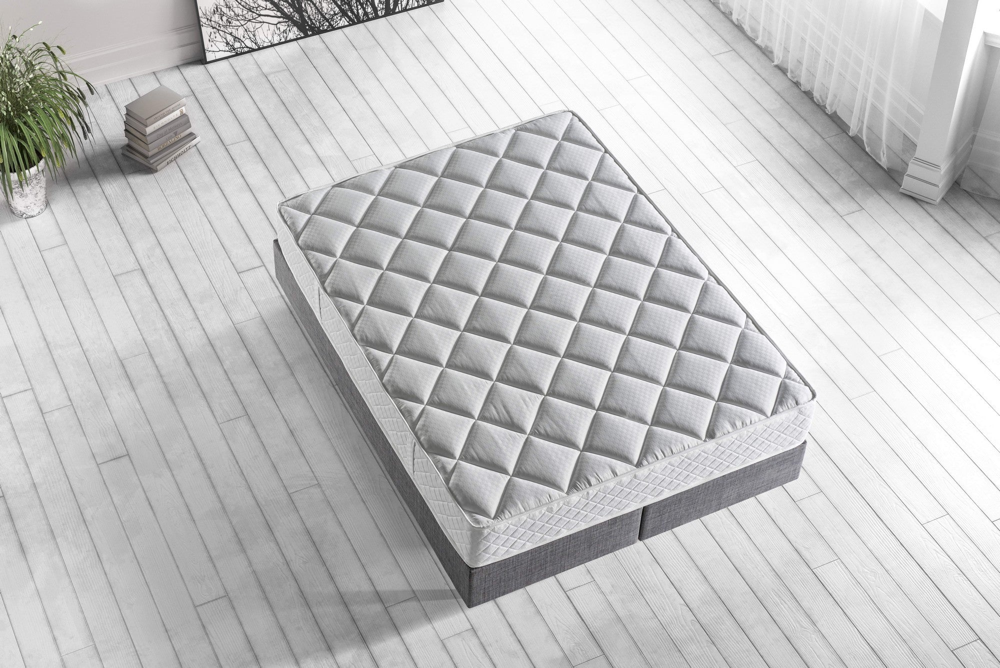Colchão de luxo dupla face, 140 x 200 cm, espuma hipermacia, sistema de molas múltiplas, capa de malha branca | Ideal para o estilo tradicional americano e hoteleiro