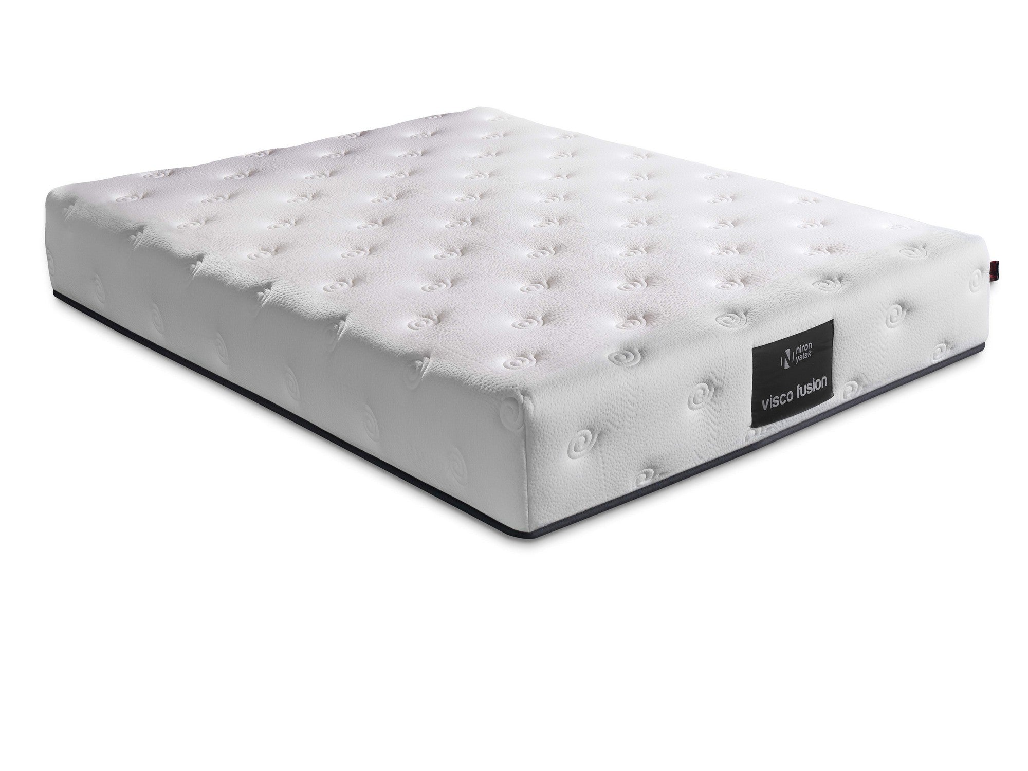Colchão de luxo estilo hotel, 100x200 cm, 23 cm de altura | Capa especial de malha de algodão, espuma viscoelástica, sistema de molas ensacadas | Branco, conforto montado