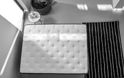 Colchão de luxo estilo hotel, 120 x 200 cm, laterais ultra firmes e firmes, capa de cetim de algodão, sistema de molas múltiplas, design elegante em branco e cinza, montado