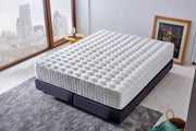 Colchão de luxo estilo hotel, 140 x 200 cm, branco | Tecido acetinado FR, sistema de molas ensacadas, retardante de fogo | Conforto e suporte para um sono reparador