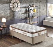 Colchão de hotel ultra firme, 100 x 200 cm, capa de tecido trançado, sistema de molas múltiplas, camada de conforto de fibra de silicone, design acolchoado decorativo, montado
