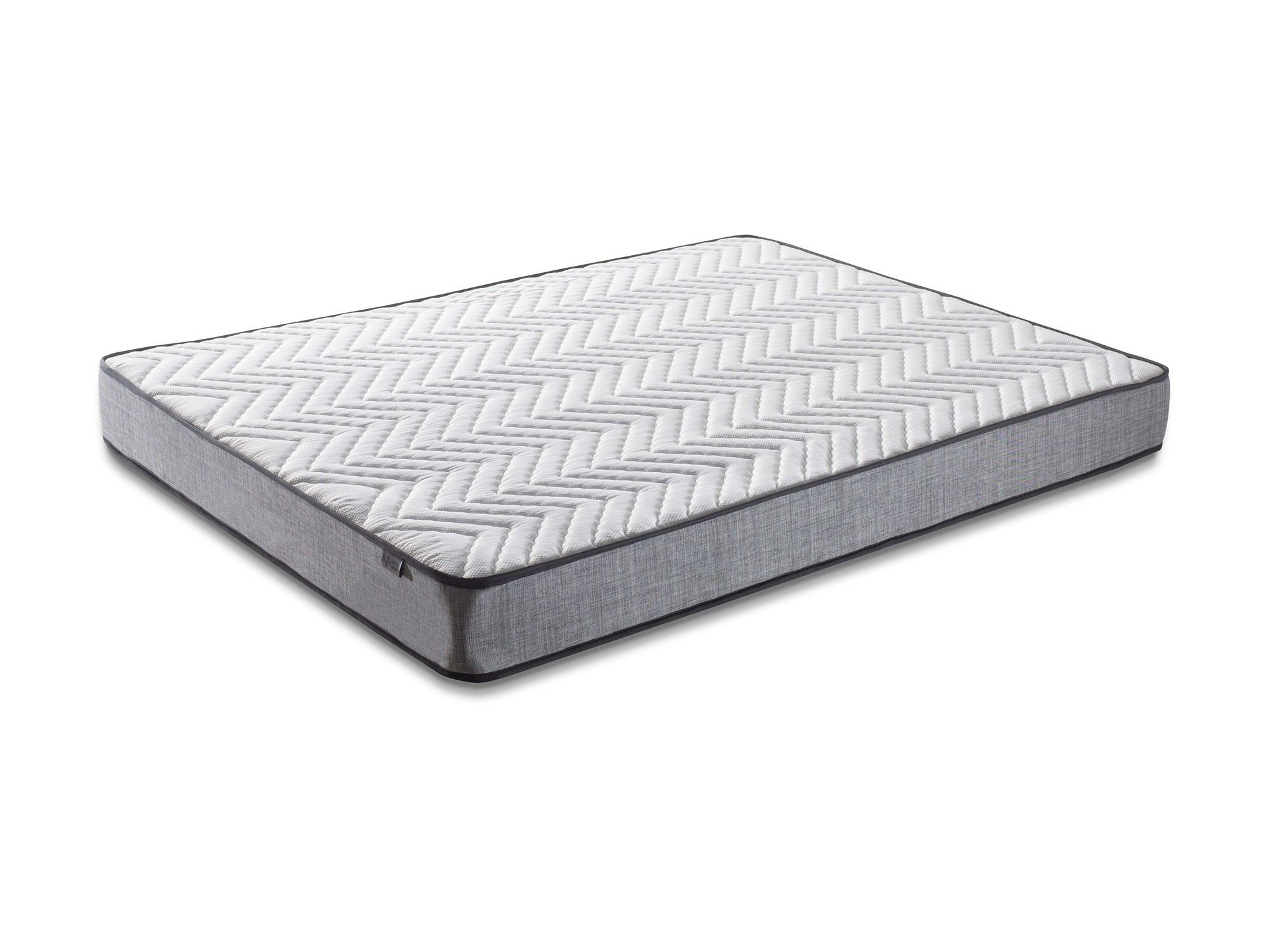 Colchão Ortopédico Ultra Firme, 90x190 cm, Capa em Tecido Jacquard, Sistema de Molas Múltiplas, Espuma de Suporte nas Bordas, Branco e Cinza | Perfeito para o Conforto em Hotéis