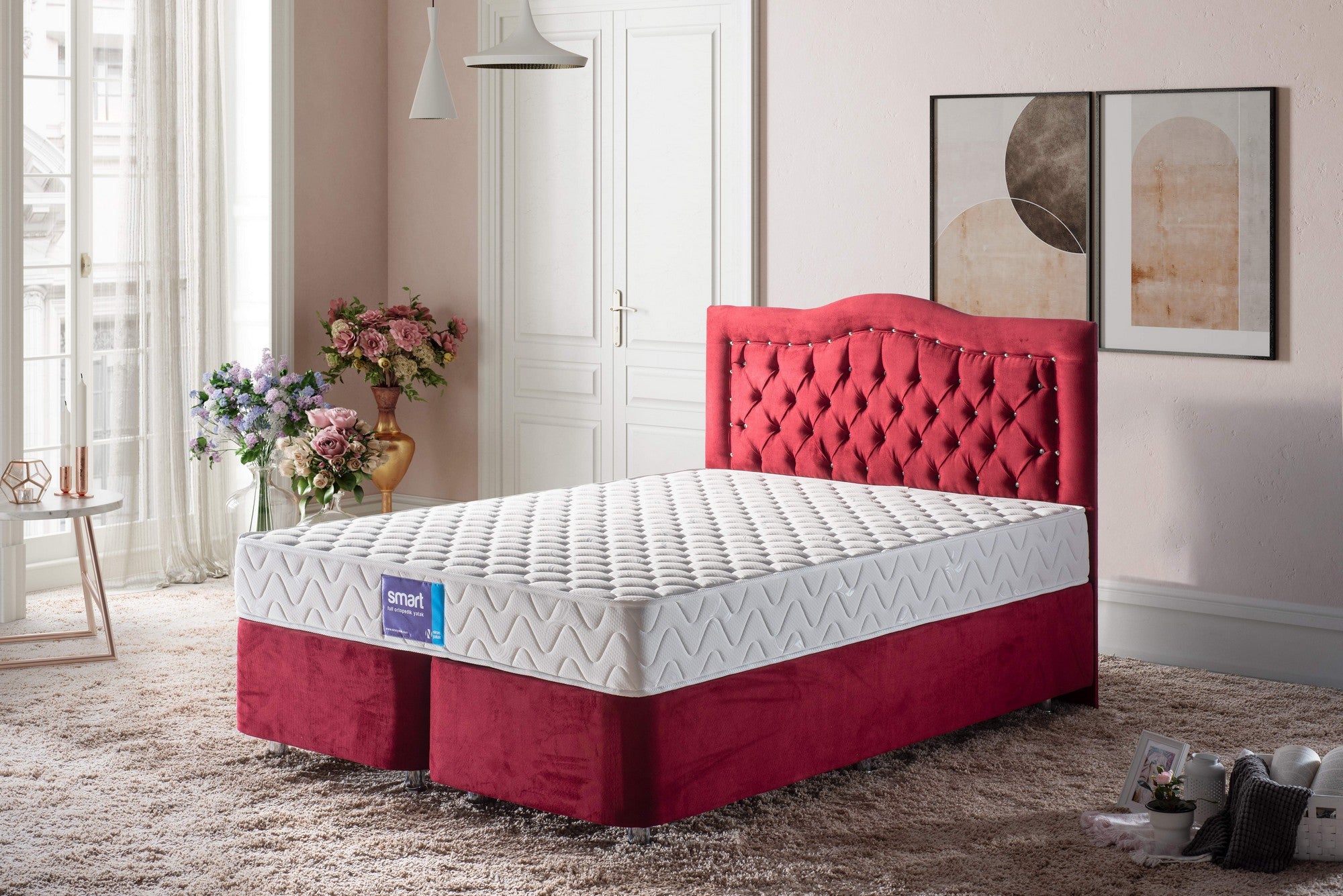 Colchão Premium Firme Dupla Face, 180 x 200 x 23 cm | Capa de Malha de Algodão, Sistema de Molas Múltiplas | Totalmente Ortopédico, Branco | Ideal para Estilo Tradicional Americano e Hoteleiro