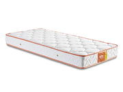 Colchão infantil de luxo, dupla face, 90 x 190 x 20 cm | Tecido de malha de algodão, semi-ortopédico, sistema especial de molas múltiplas | Branco e laranja, conceito de hotel