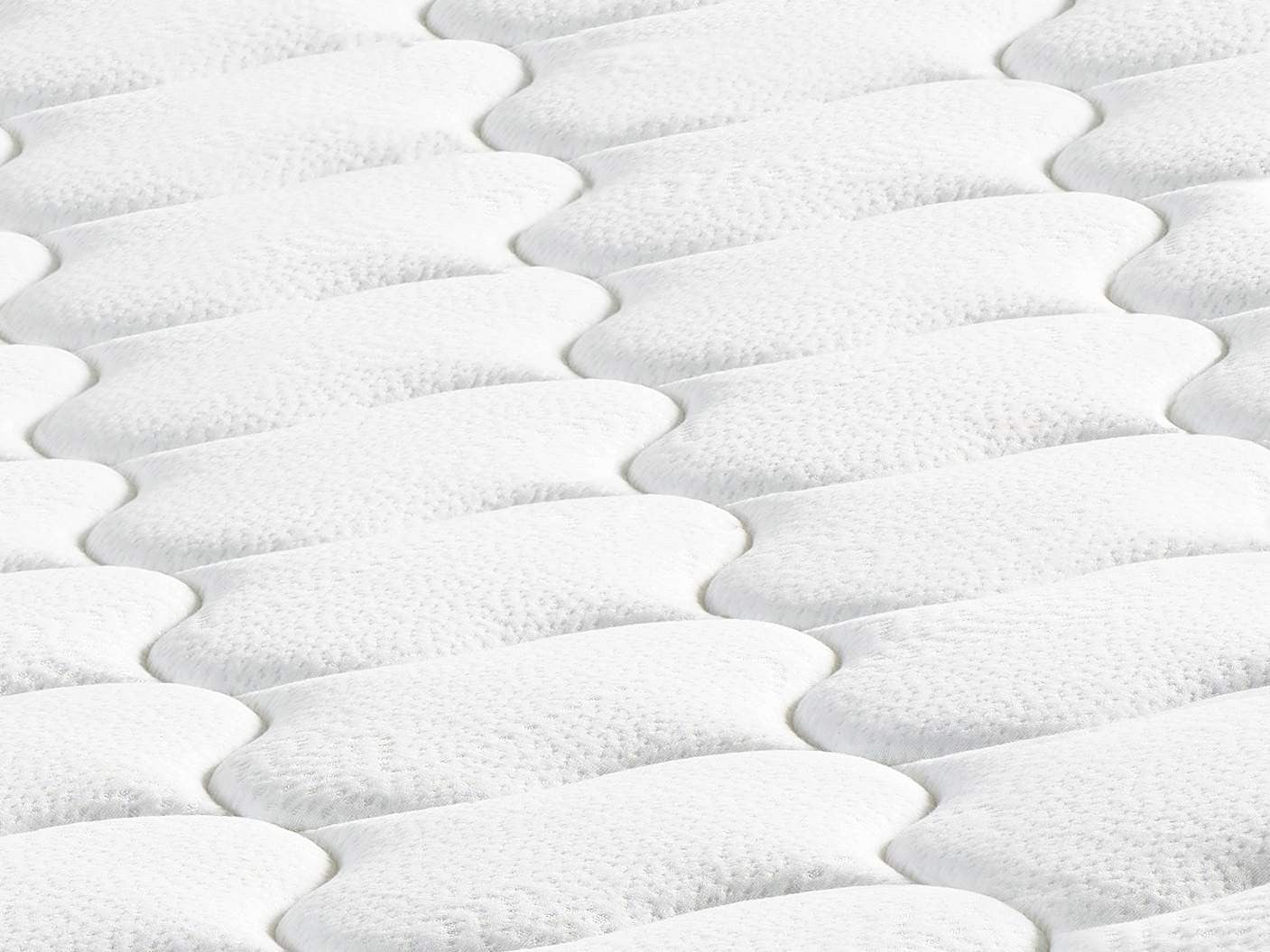 Colchão de cama infantil de luxo, dupla face, 100x200 cm, semi-ortopédico, capa de malha de algodão, branco e laranja | Sistema especial de molas múltiplas para maior conforto