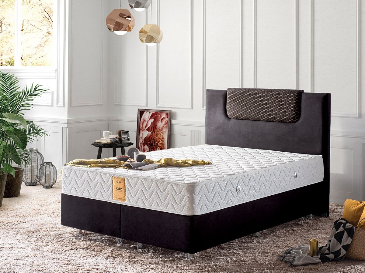 Colchão de luxo estilo hotel, 100x200 cm, 26 cm de altura | Dupla face, espuma viscoelástica e sistema de molas múltiplas | Capa de malha de algodão macio, cor branca