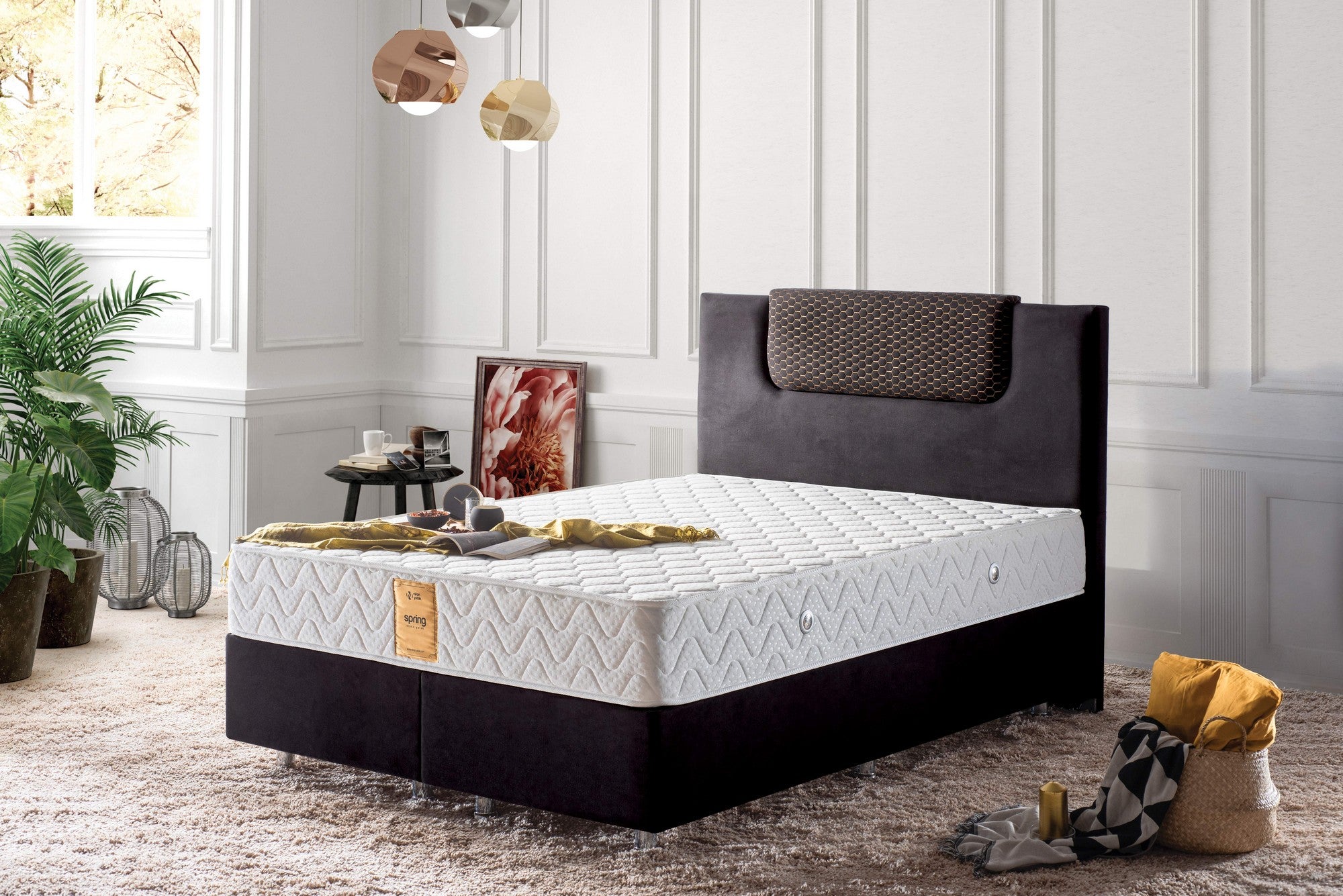 Colchão de luxo estilo hotel, 140 x 200 cm, dupla face, espuma viscoelástica e sistema de molas múltiplas, capa de malha de algodão, 26 cm de altura, cor branca