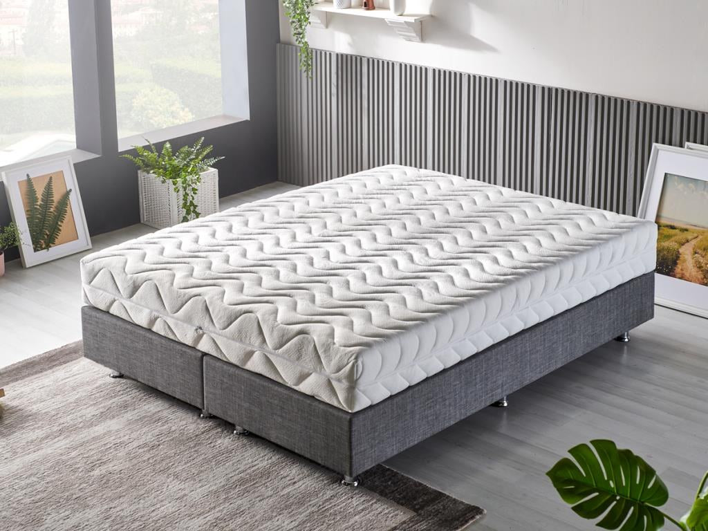 Colchão ortopédico enrolado, tamanho único, 80 x 180 x 24 cm | Dupla face, espuma de penas e fibra de silicone | Cor branca, conforto das quatro estações