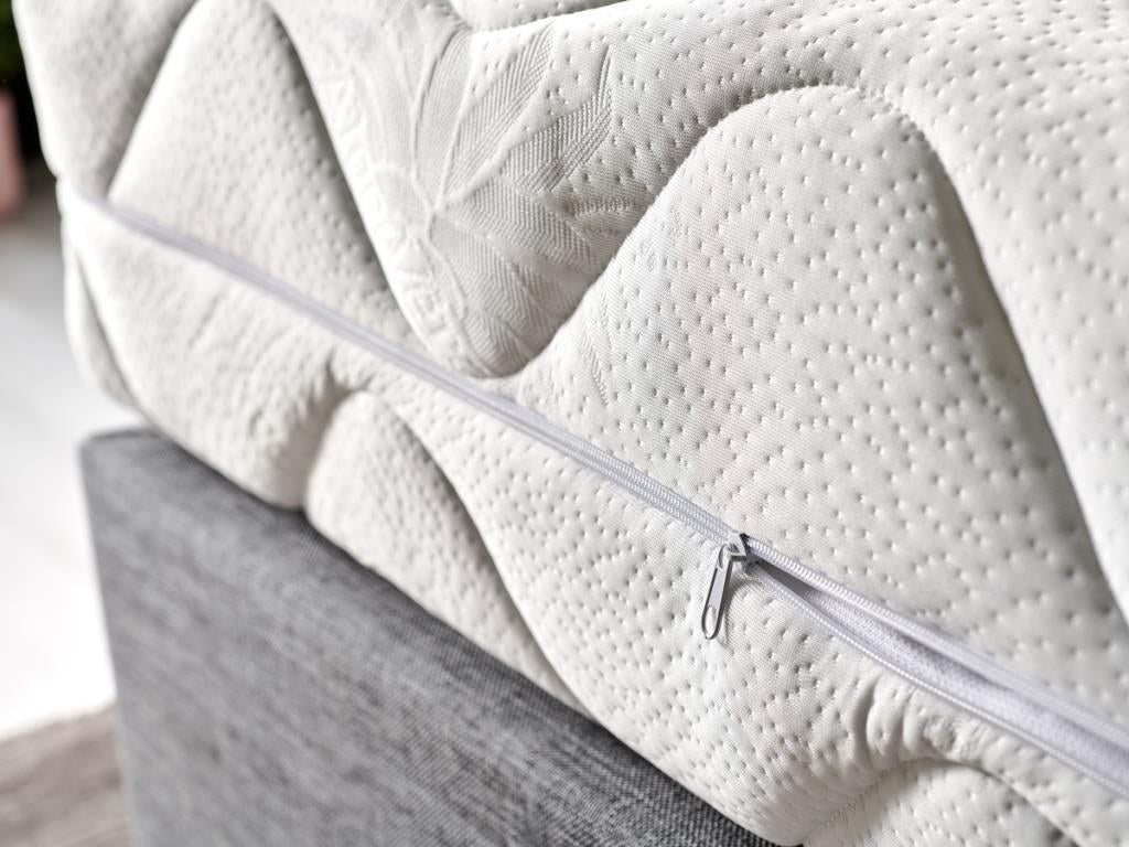 Colchão ortopédico de casal, 200x200 cm, embalado em rolo, branco | Dupla face, espuma de penas e fibra de silicone | Perfeito para conforto o ano todo