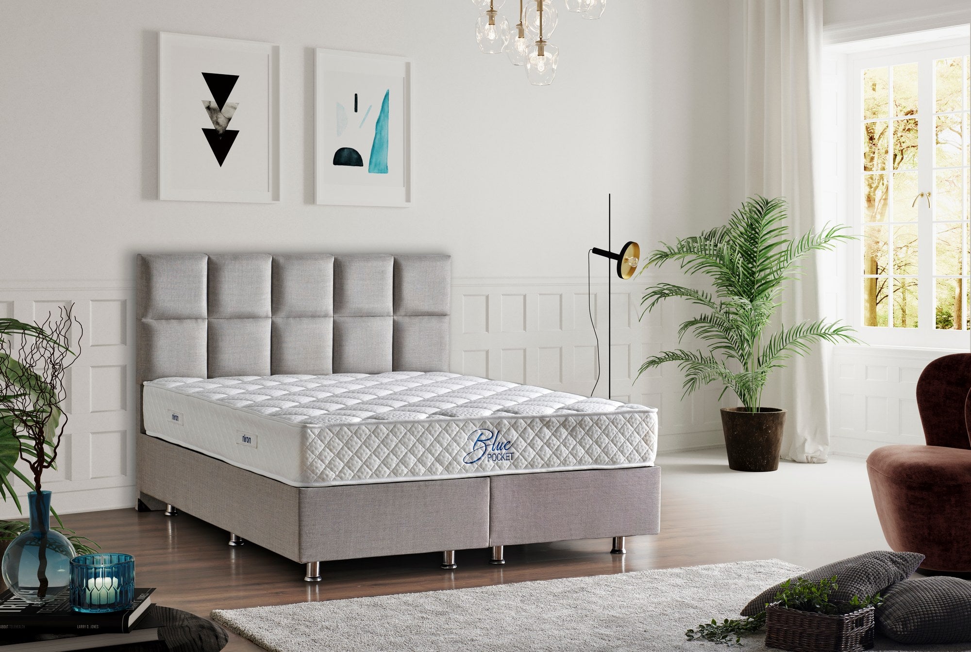 Colchão ortopédico enrolado, tamanho único, 100 x 200 x 26 cm | Dupla face, espuma de penas e fibra de silicone | Branco, conforto das quatro estações