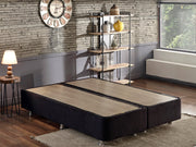 Base de cama de casal resistente com cômoda, preta, 150 x 200 cm | Estrutura de aço, tecido 100% Soho, bordas de MDF, trava de segurança, 6 pés, design moderno