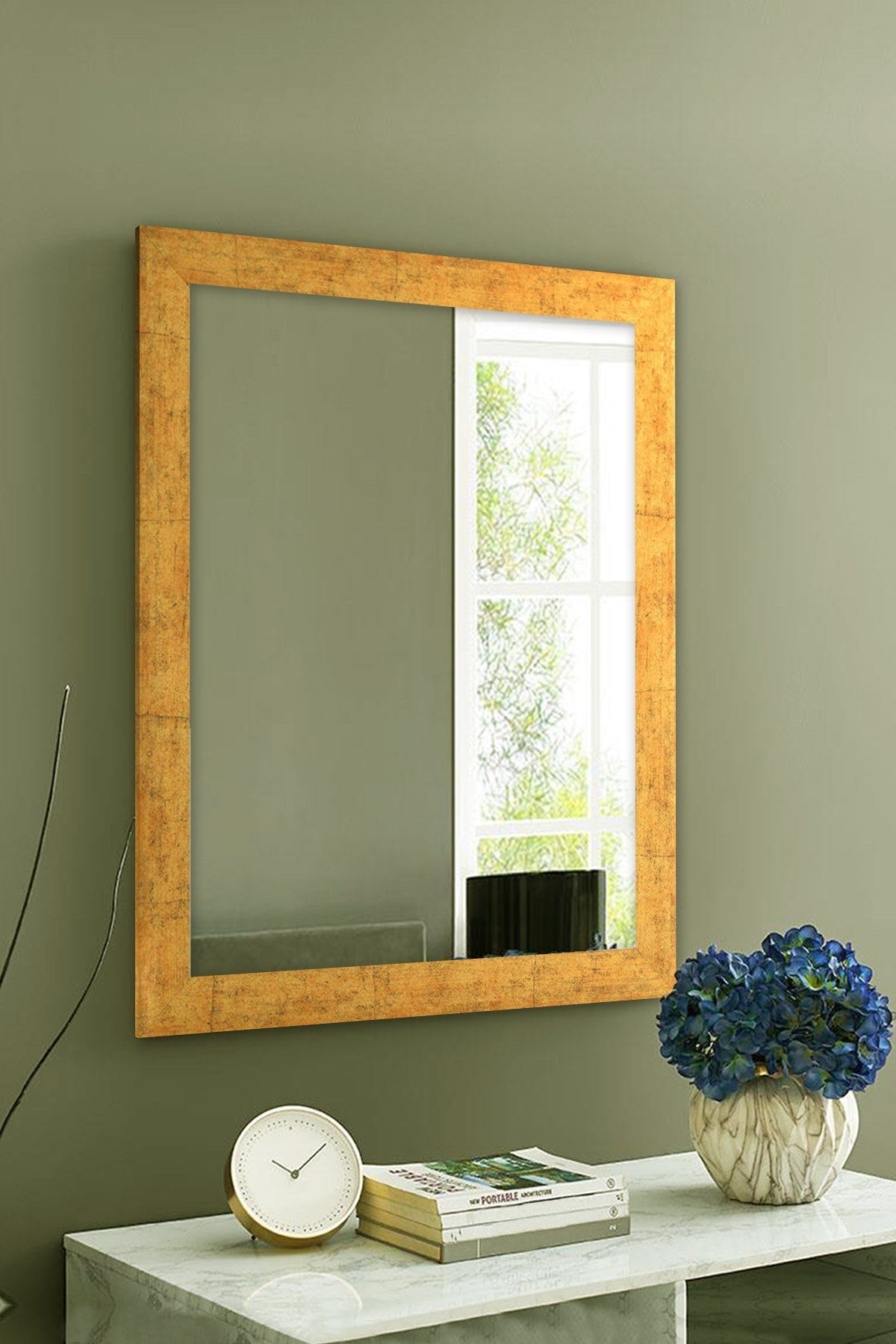 Espelho Decorativo-Framed-Ouro