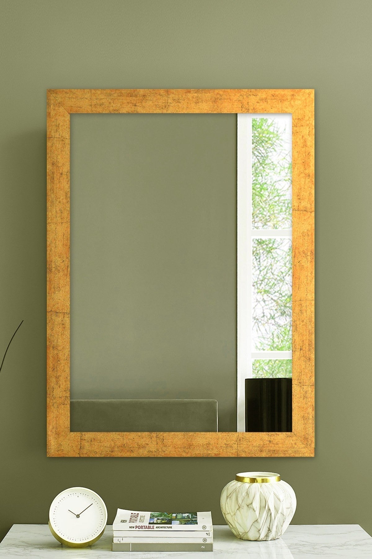 Espelho Decorativo-Framed-Ouro