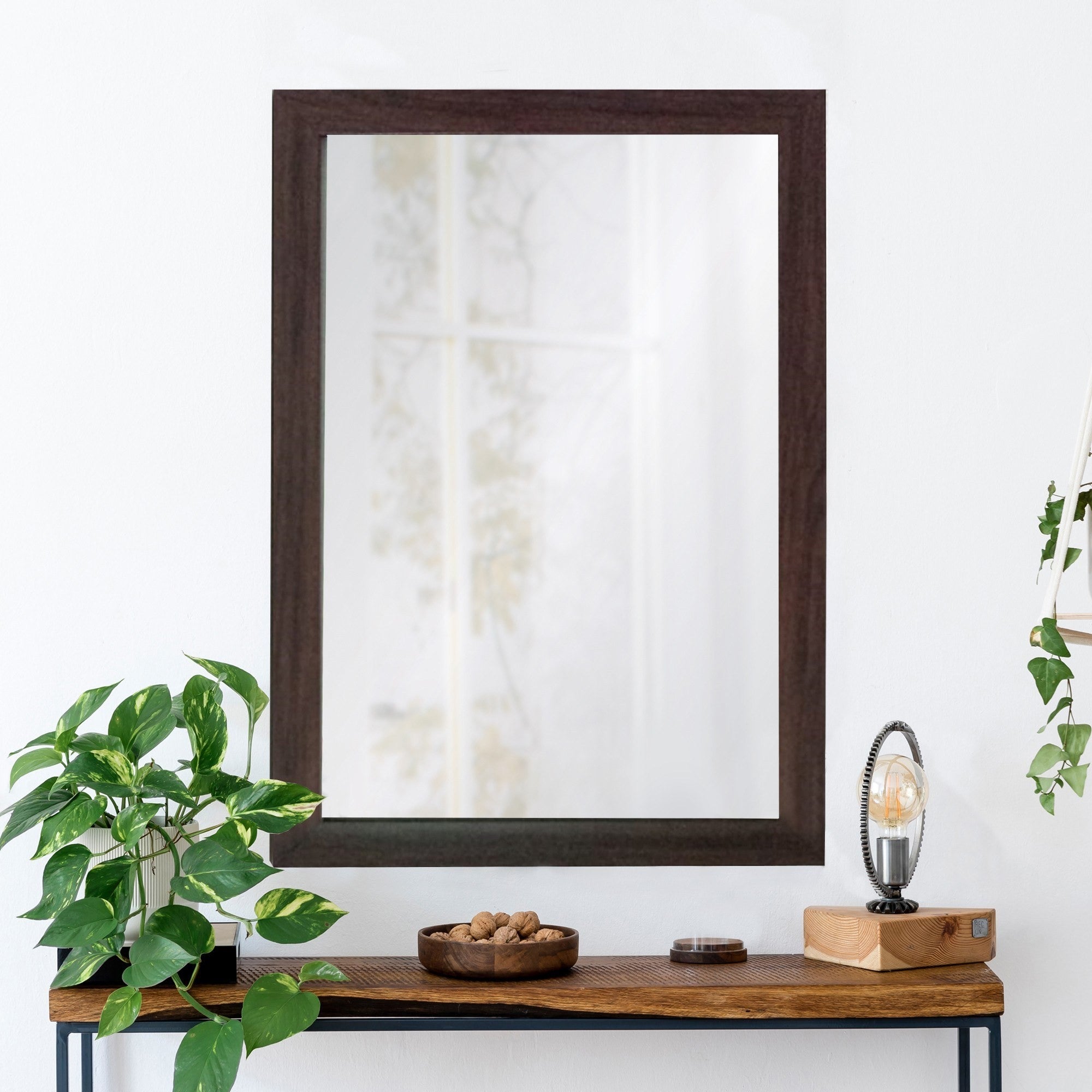 Espelho Decorativo-Framed-Marrom