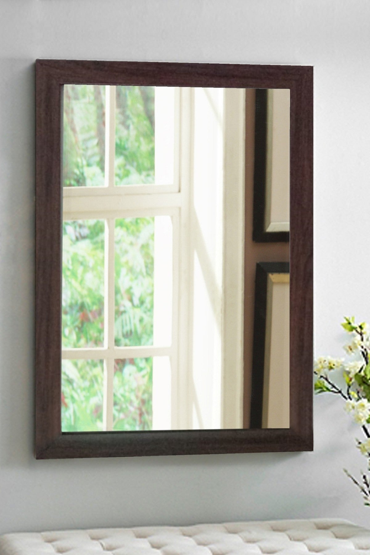 Espelho Decorativo-Framed-Marrom