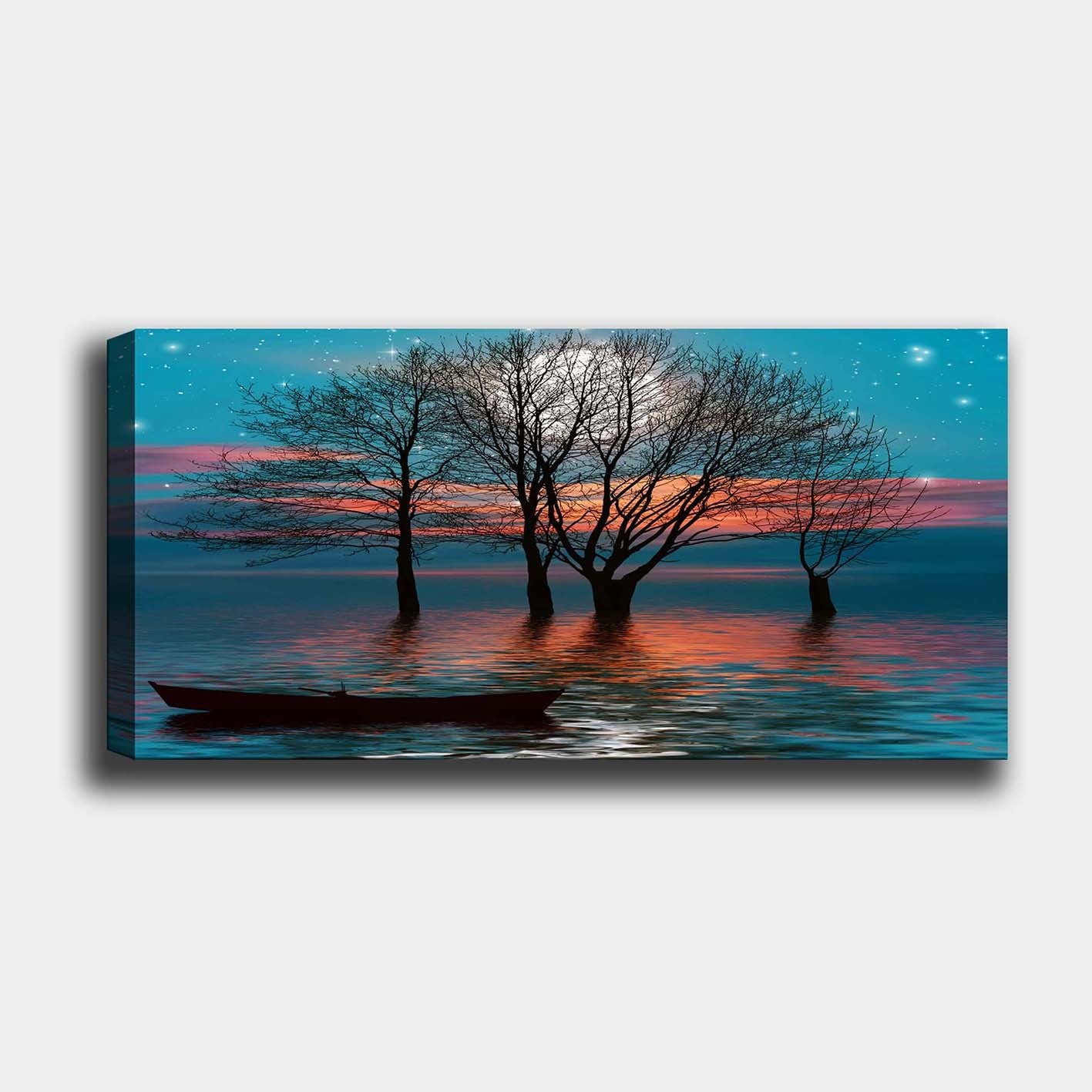 Pintura Decorativa Elegante em Tela, 30 x 80 cm, 100% Tela, 100% Moldura de Madeira (4 cm de Espessura) | Perfeita para Amantes de Decoração e Arte