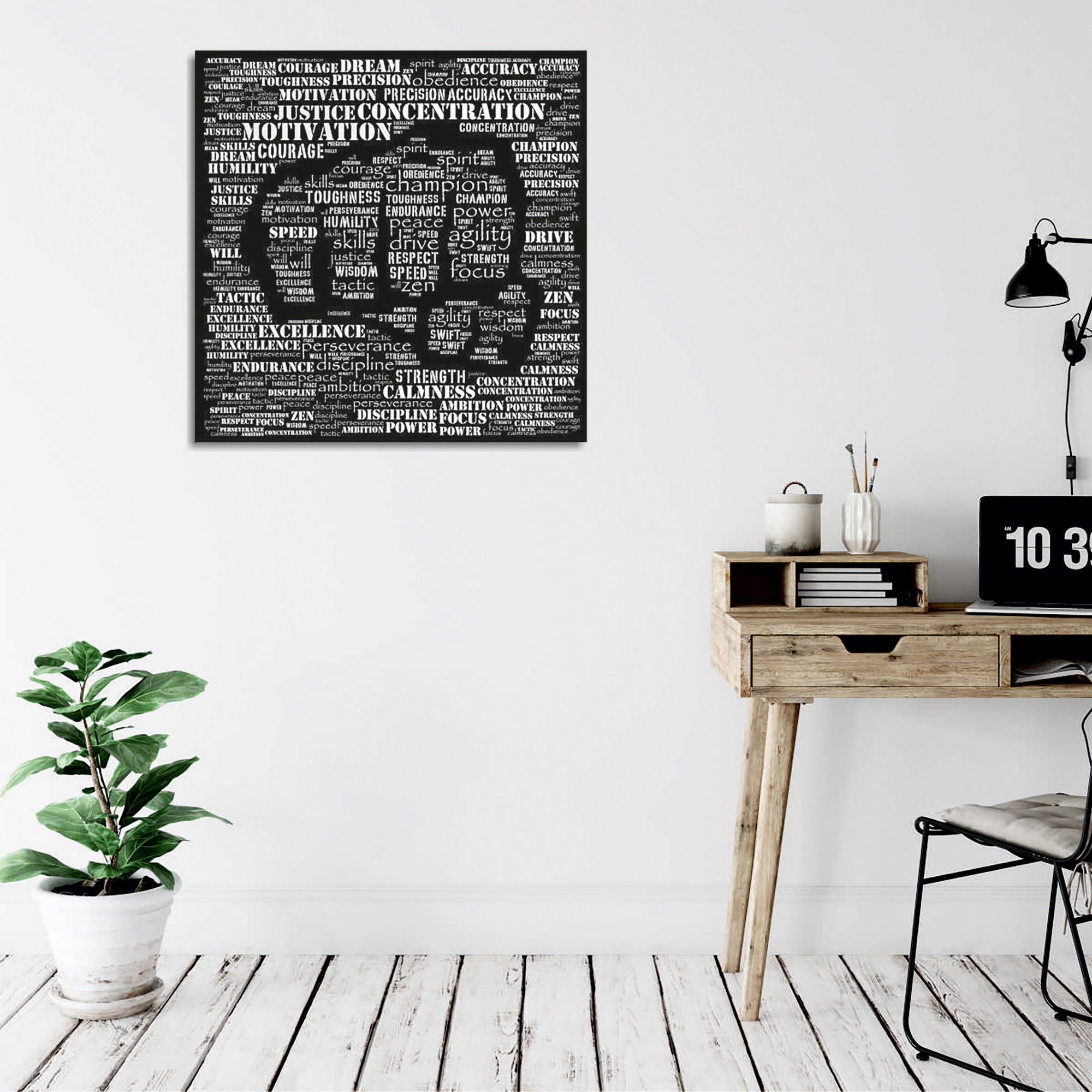 Quadro Decorativo em Tela 45x45cm - Impressão Digital Premium com Moldura de Madeira