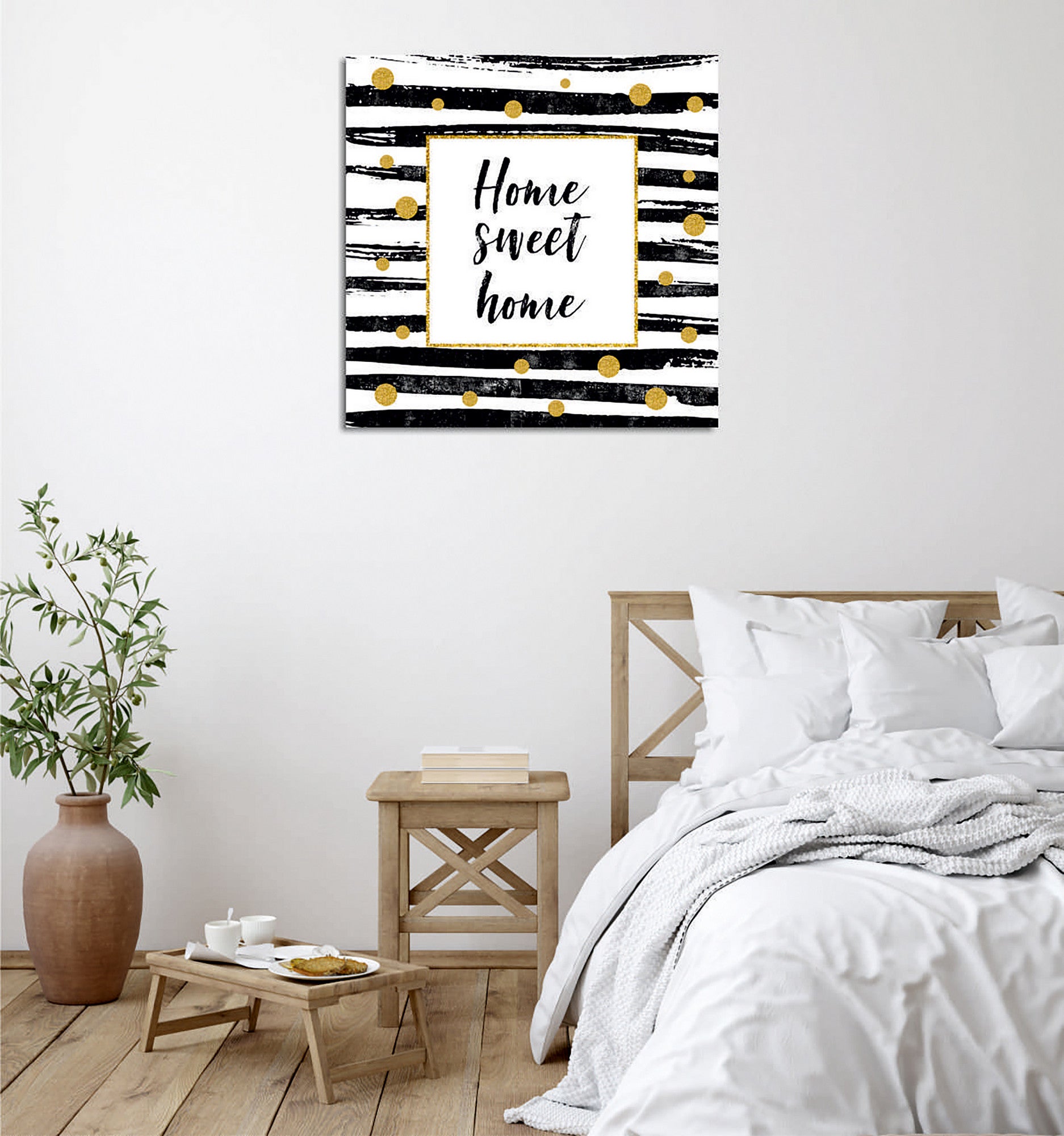 Quadro Decorativo em Tela 45x45cm - Impressão Digital Premium com Moldura de Madeira