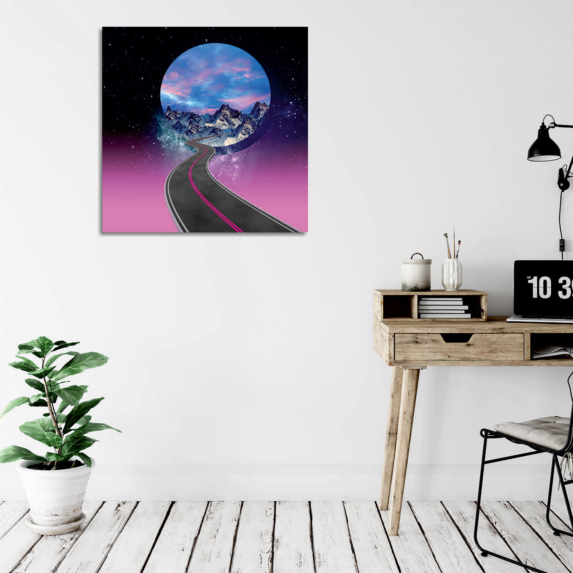 Quadro Decorativo em Tela 45x45cm - Impressão Digital Premium com Moldura de Madeira