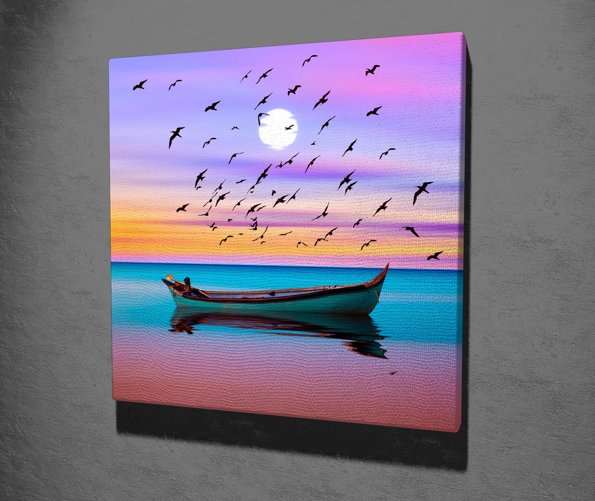 Quadro Decorativo em Tela 45x45cm - Impressão Digital Premium com Moldura de Madeira