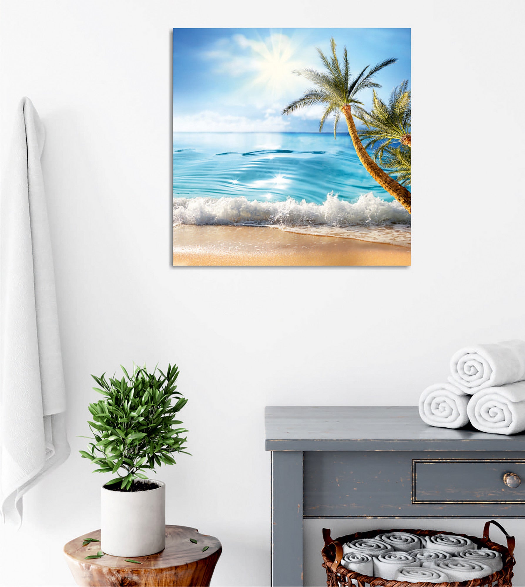 Quadro Decorativo em Tela 45x45cm - Impressão Digital Premium com Moldura de Madeira