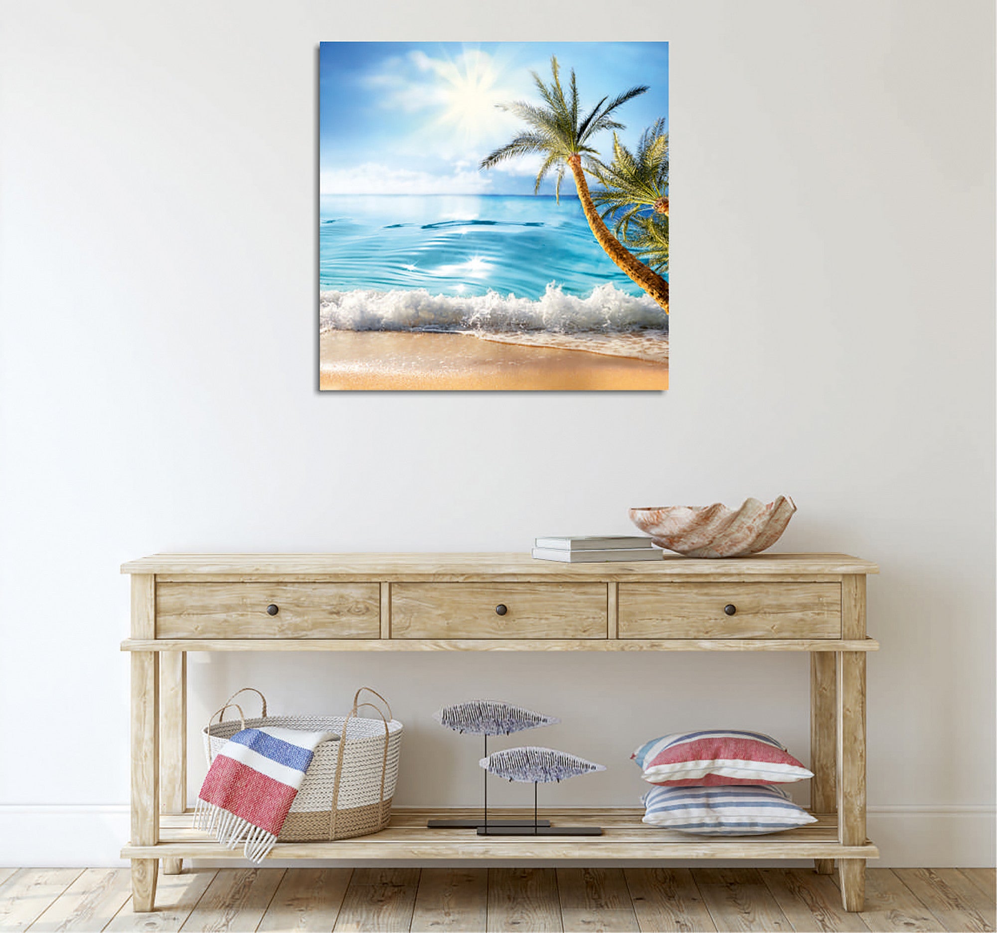Quadro Decorativo em Tela 45x45cm - Impressão Digital Premium com Moldura de Madeira