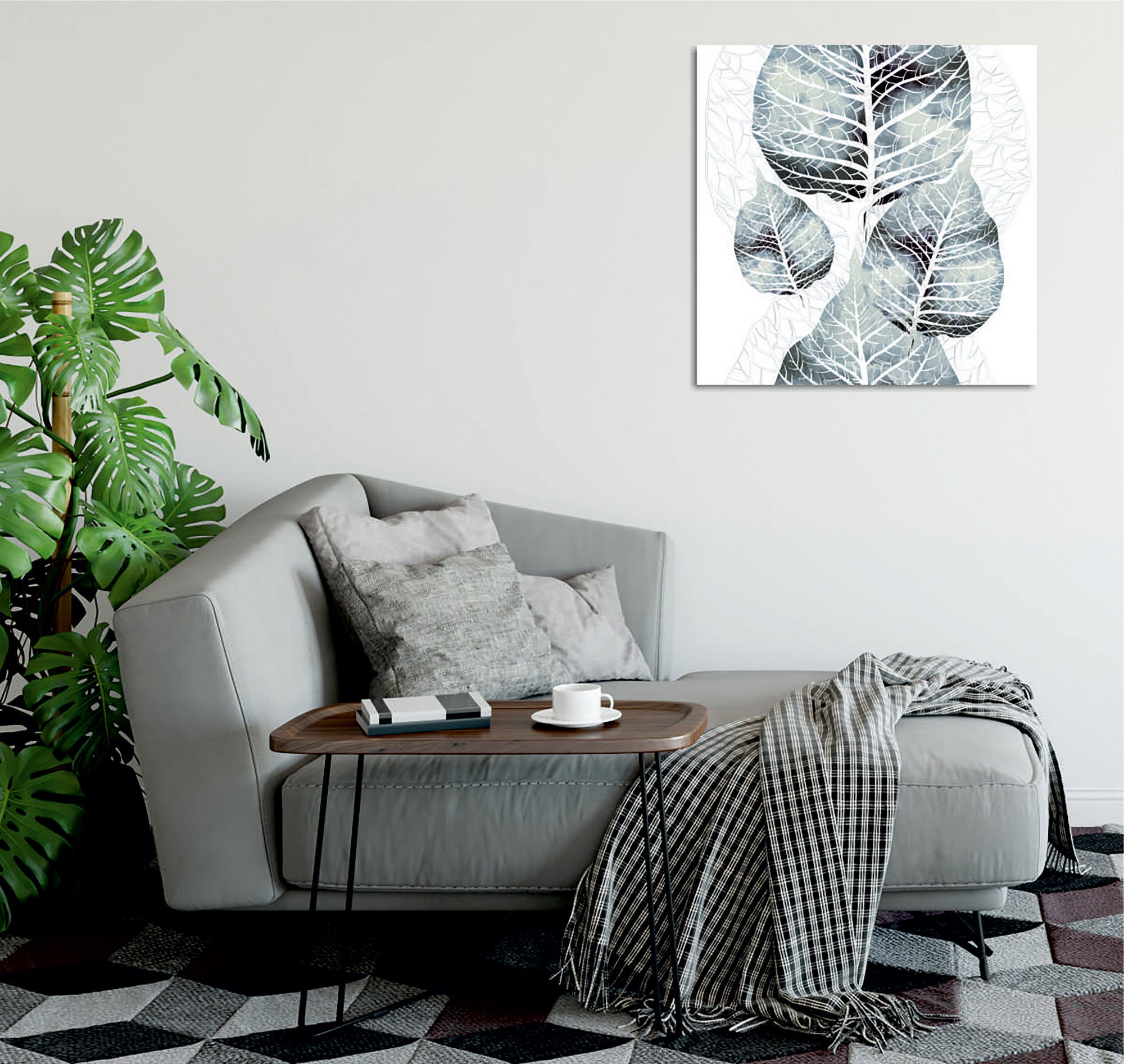 Quadro Decorativo em Tela 45x45cm - Impressão Digital Premium com Moldura de Madeira