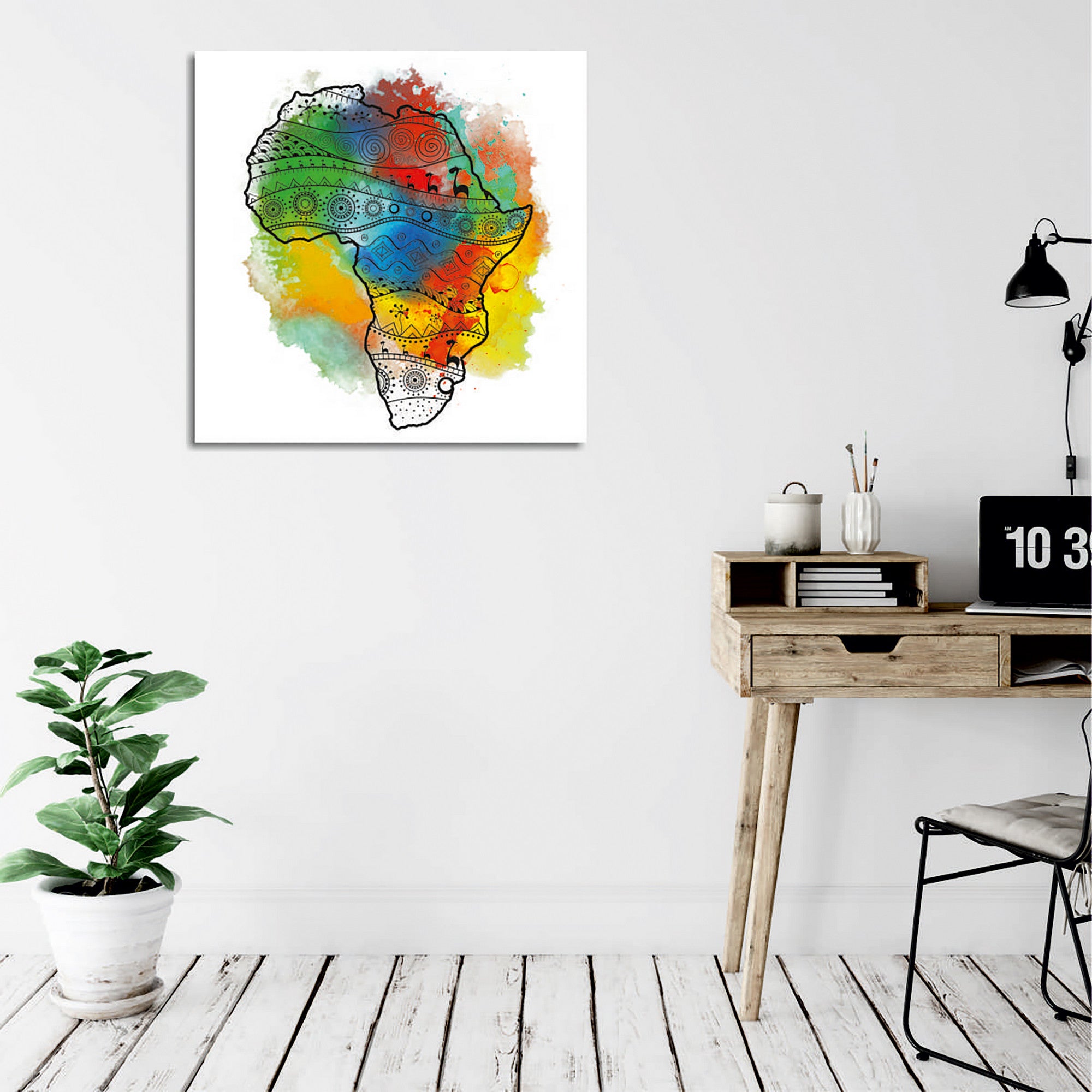 Quadro Decorativo em Tela 45x45cm - Impressão Digital Premium com Moldura de Madeira