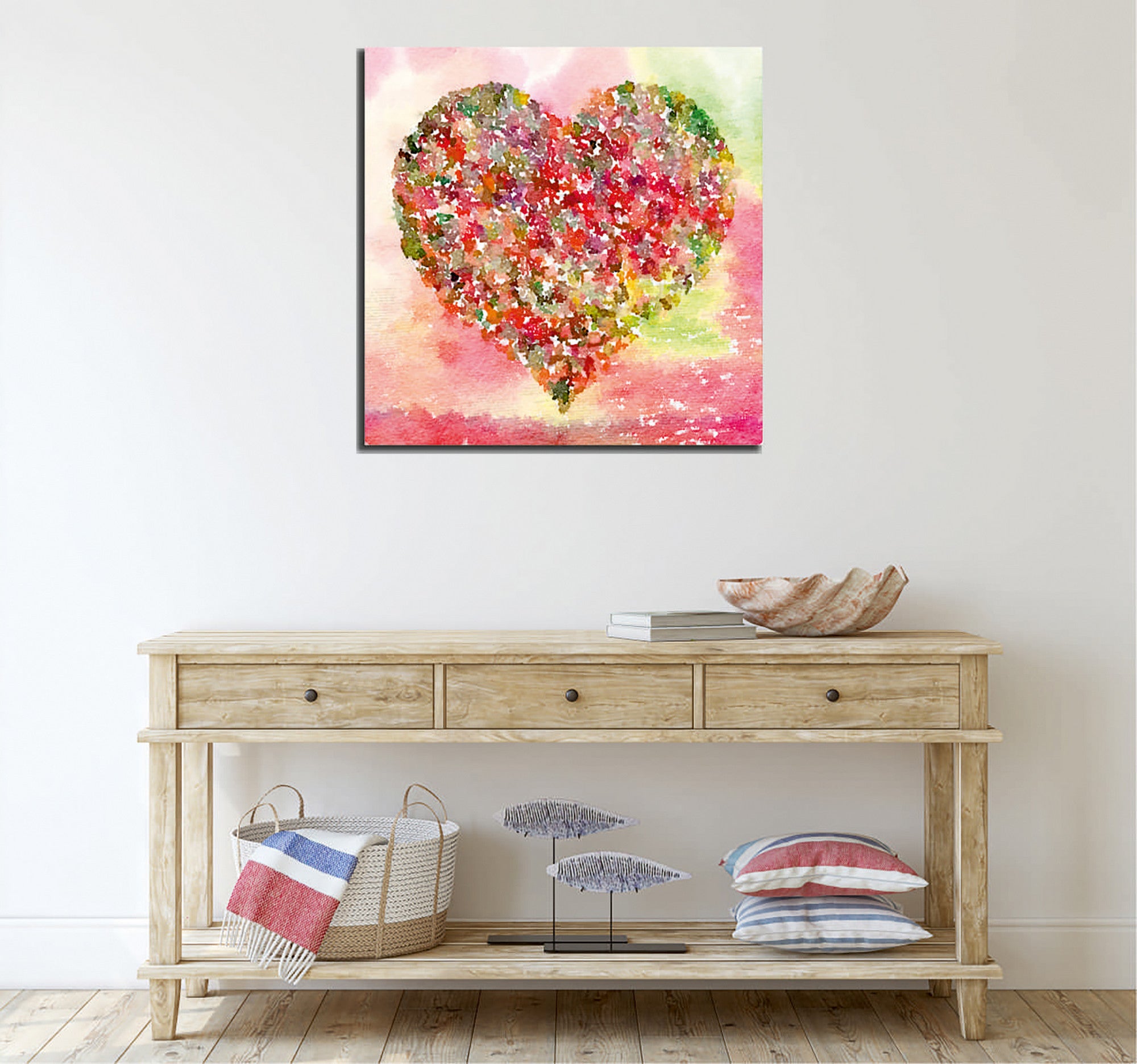 Quadro Decorativo em Tela 45x45cm - Impressão Digital Premium com Moldura de Madeira