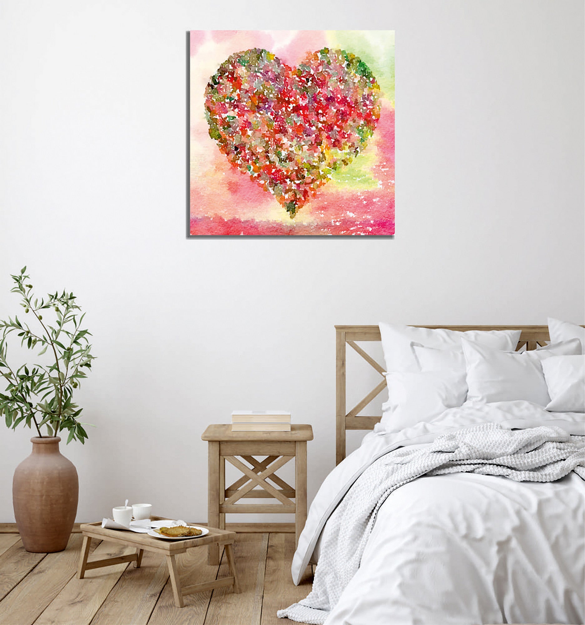Quadro Decorativo em Tela 45x45cm - Impressão Digital Premium com Moldura de Madeira
