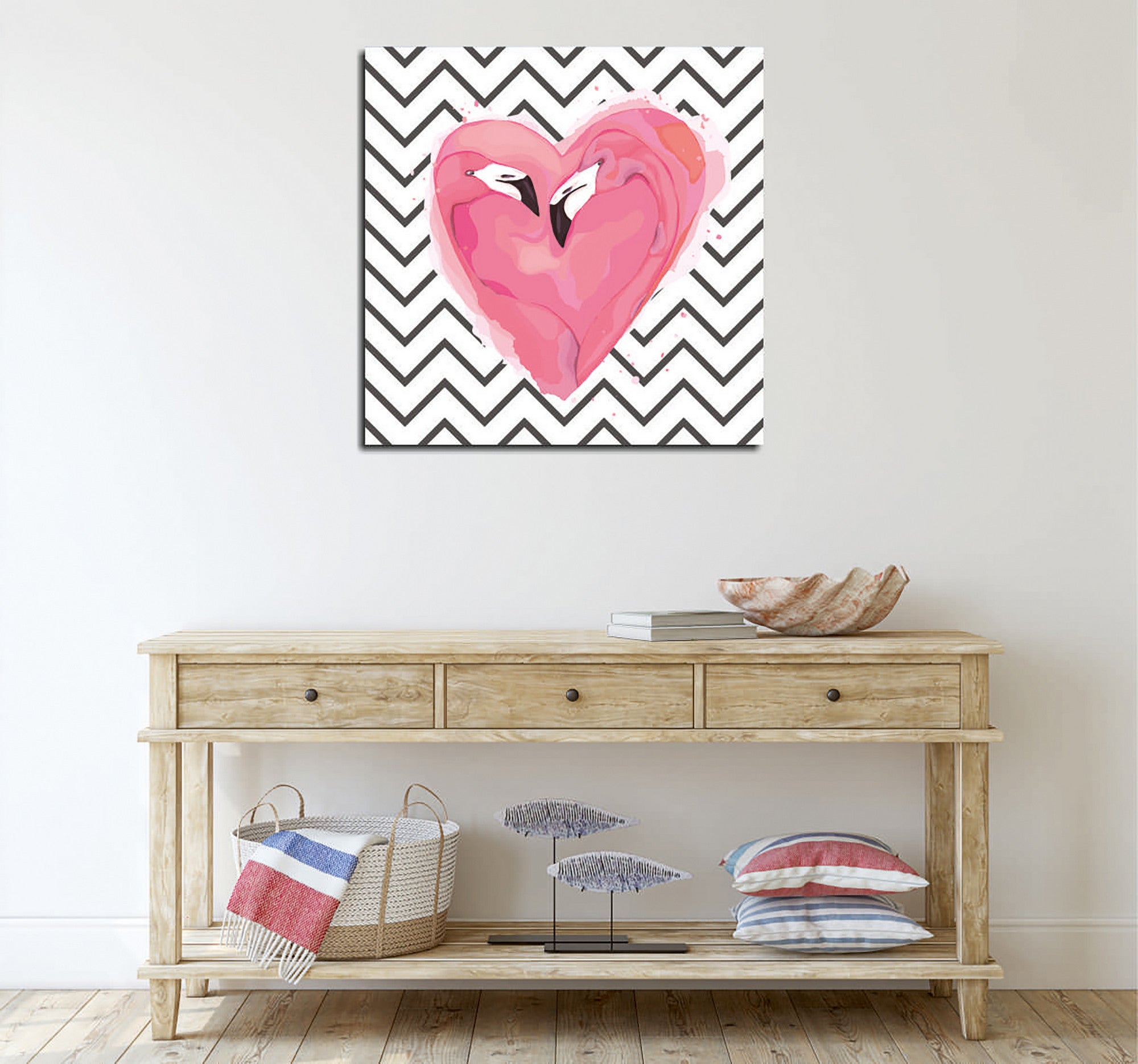 Quadro Decorativo em Tela 45x45cm - Impressão Digital Premium com Moldura de Madeira