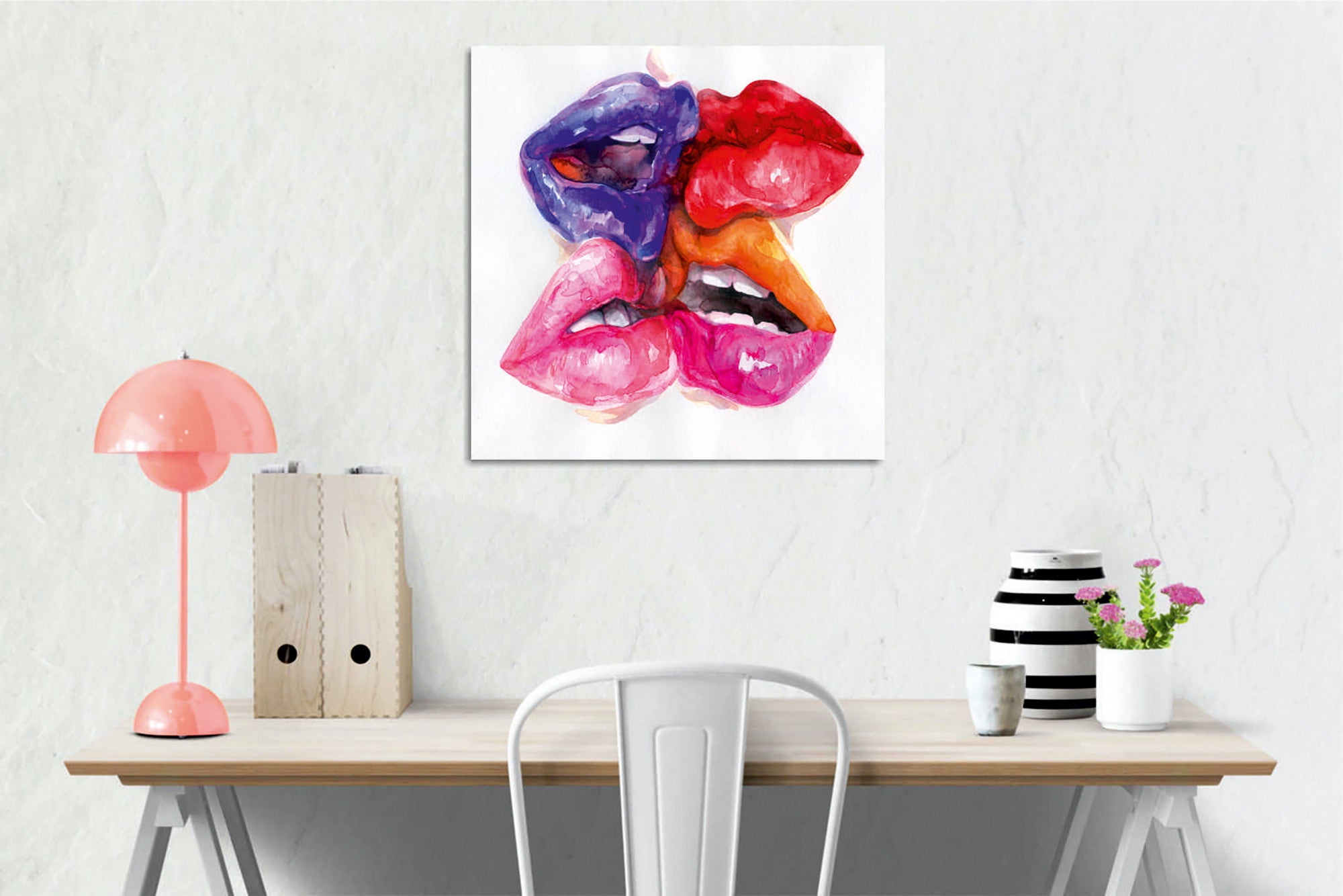 Quadro Decorativo em Tela 45x45cm - Impressão Digital Premium com Moldura de Madeira