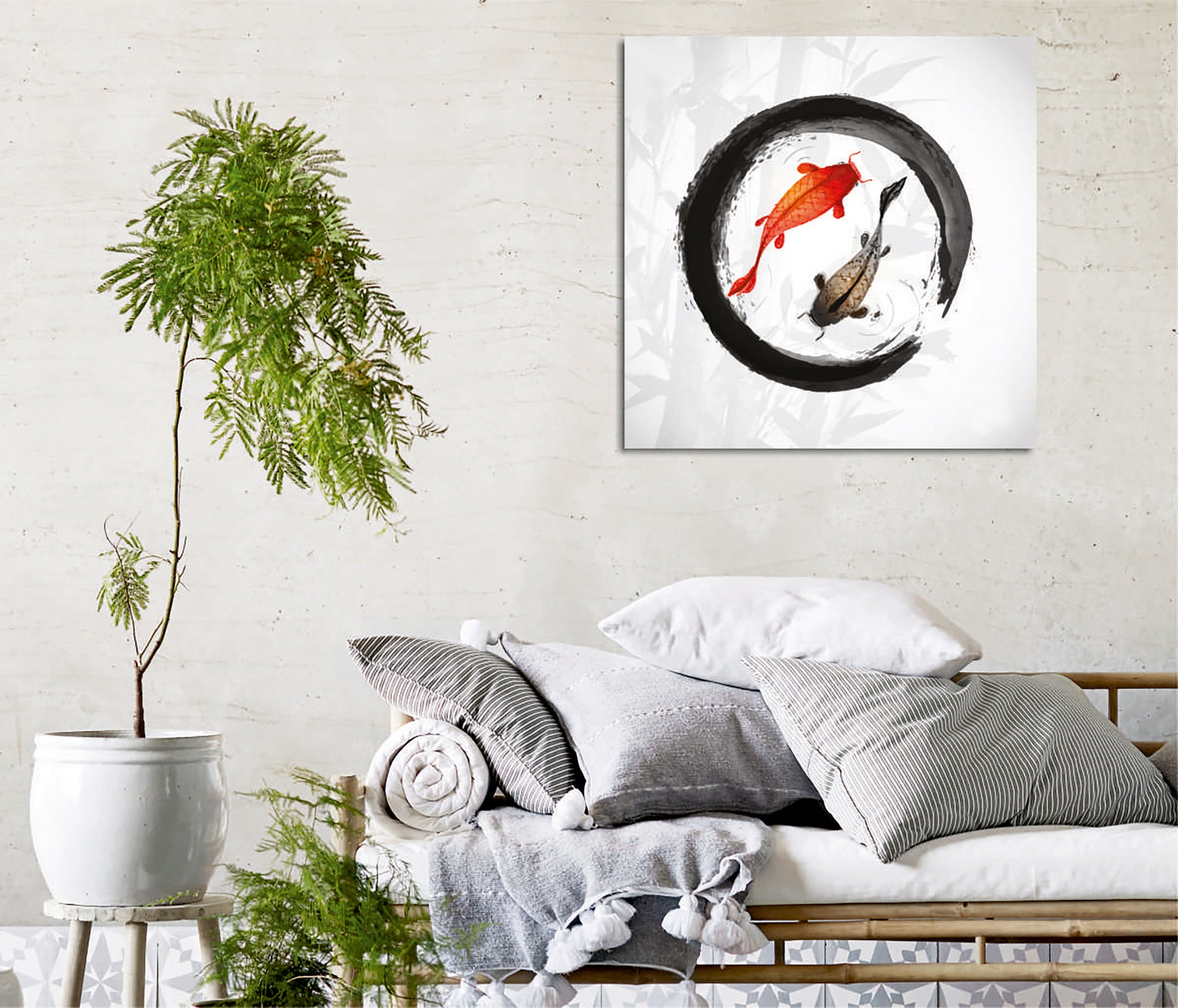 Quadro Decorativo em Tela 45x45cm - Impressão Digital Premium com Moldura de Madeira