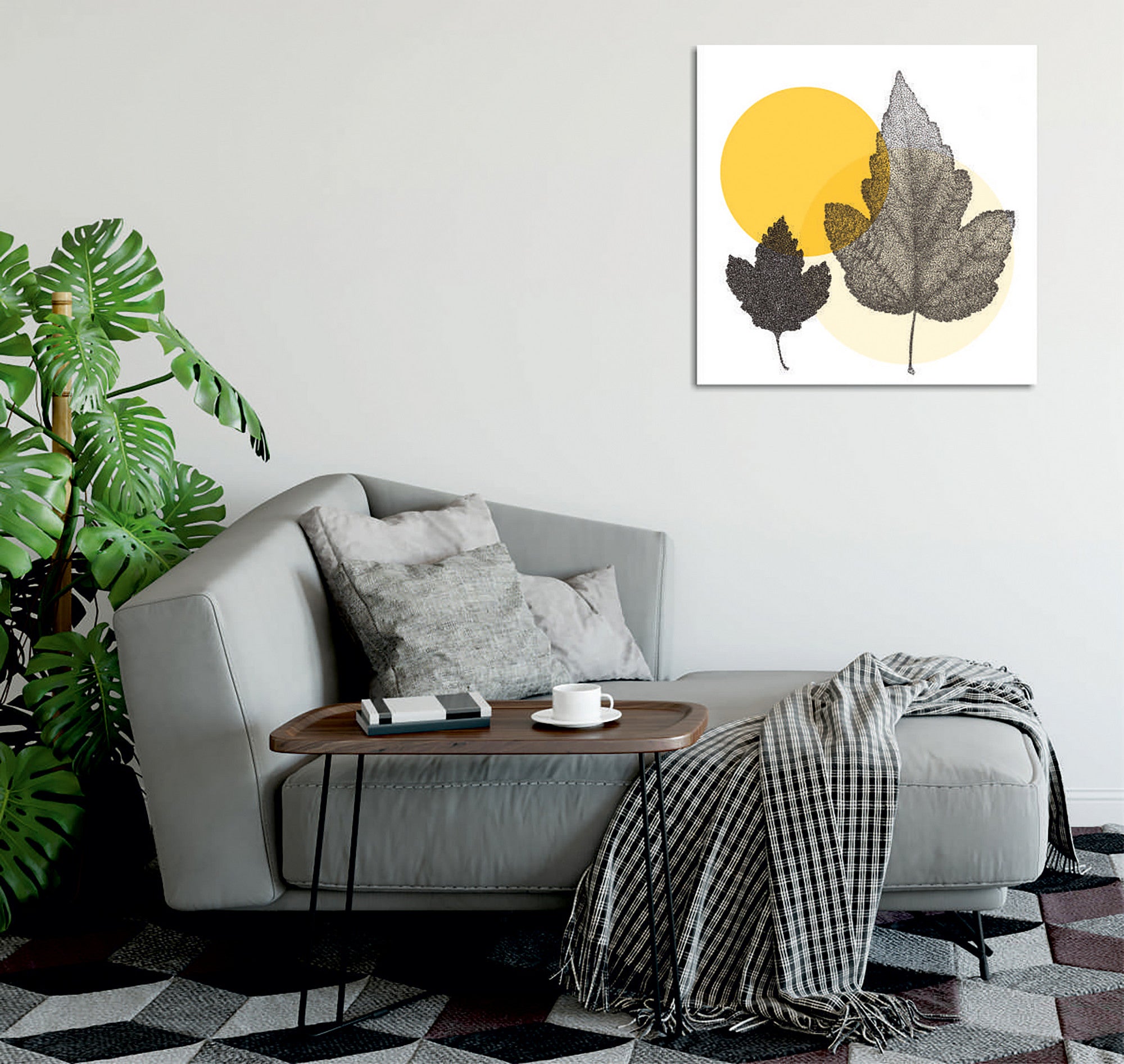 Quadro Decorativo em Tela 45x45cm - Impressão Digital Premium com Moldura de Madeira