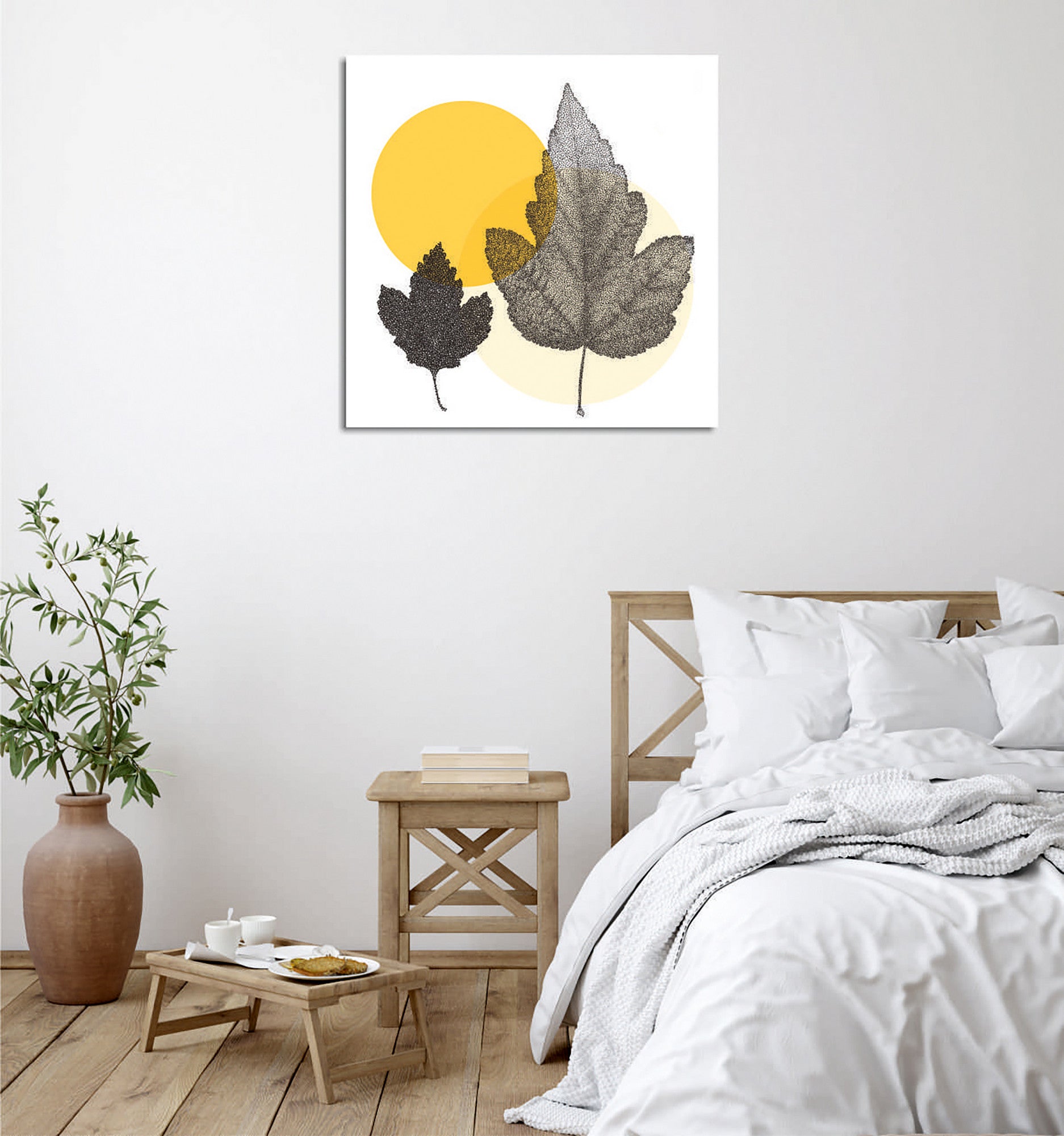 Quadro Decorativo em Tela 45x45cm - Impressão Digital Premium com Moldura de Madeira